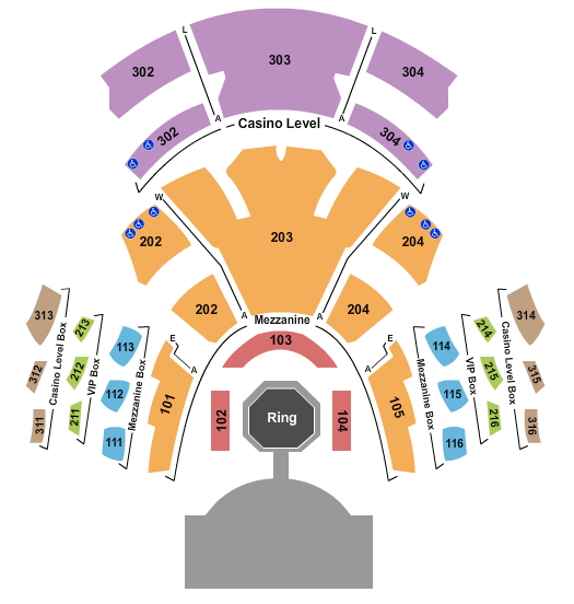 Pearl Concert Theater At Palms Casino Resort MMA Seating Chart