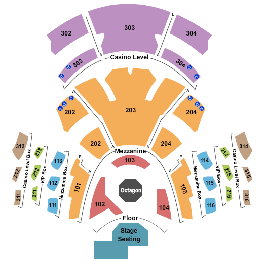 Pearl Concert Theater At Palms Casino Resort UFC Finale Seating Chart