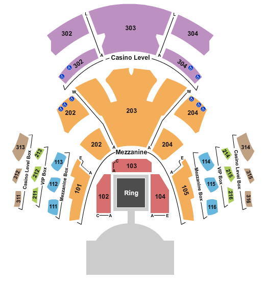 Pearl Concert Theater At Palms Casino Resort WWE Seating Chart