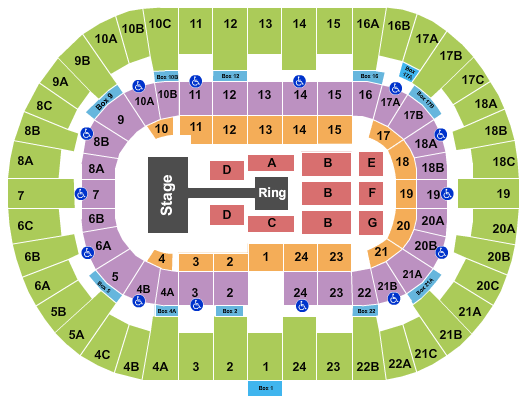 Pechanga Arena - San Diego WWE Live Seating Chart