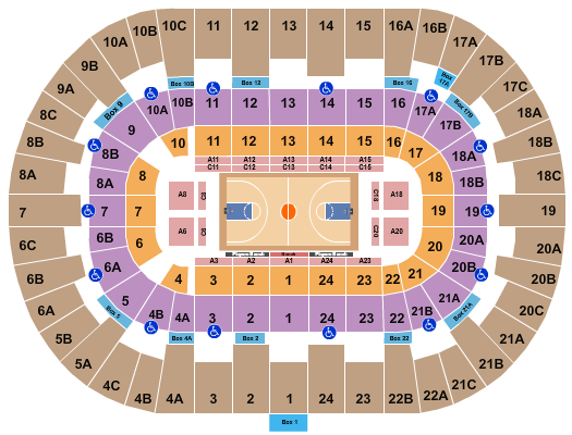 Pechanga Arena - San Diego Basketball - Globetrotters Seating Chart