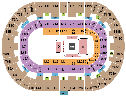 Pechanga Arena - San Diego Boxing A-D Seating Chart