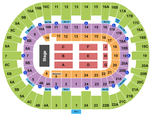 Pechanga Arena - San Diego End Stage Seating Chart