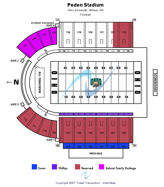 Peden Stadium Football Seating Chart