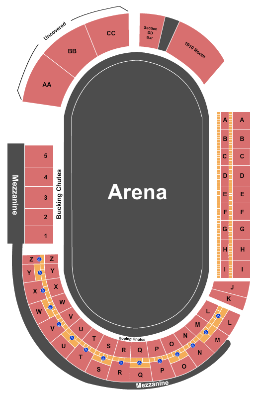 Pendleton Round-Up Stadium Rodeo Seating Chart