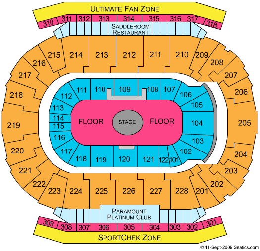 Scotiabank Saddledome Center Stage Seating Chart