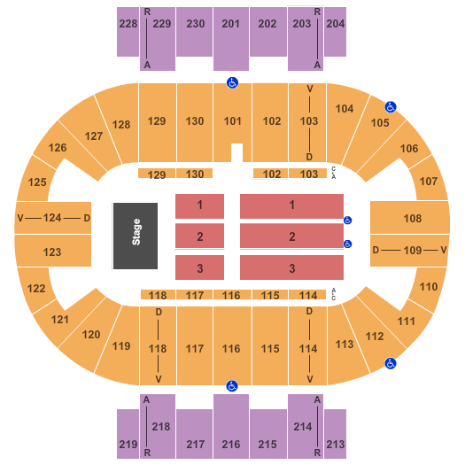 Pensacola Bay Center Endstage 2 Seating Chart