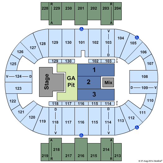 Pensacola Bay Center Miranda Lambert Seating Chart