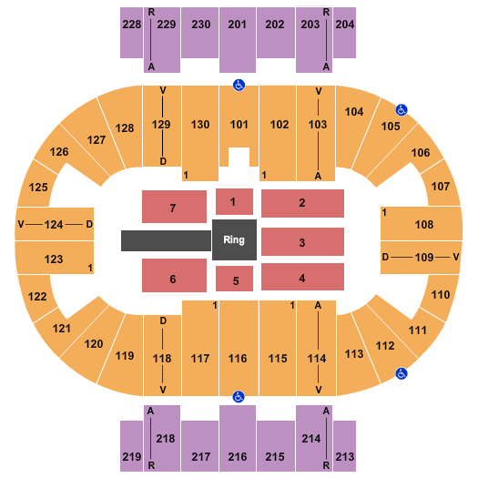 Pensacola Bay Center WWE Sumemr Slam Seating Chart