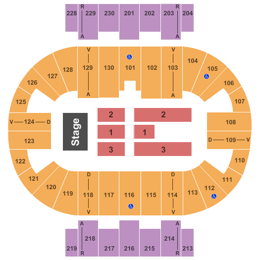 Pensacola Bay Center End Stage Seating Chart