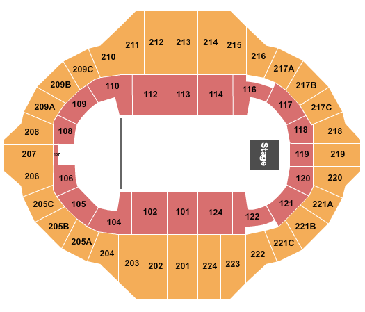 Peoria Civic Center - Arena PBR 2 Seating Chart