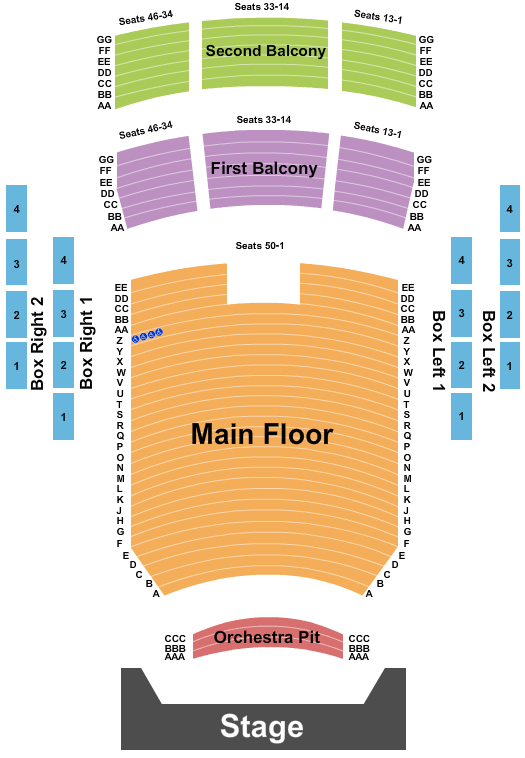 Peoria Civic Center - Theater Seating Map