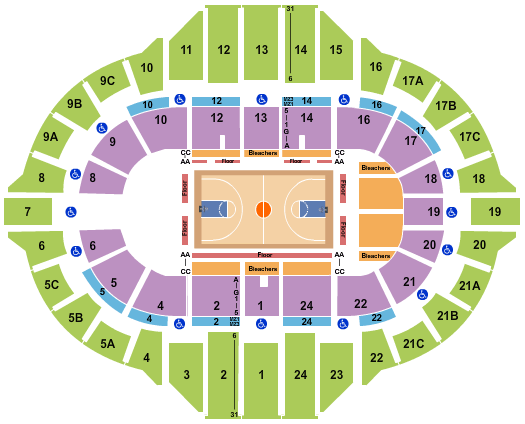 Peoria Civic Center - Arena Basketball 2 Seating Chart