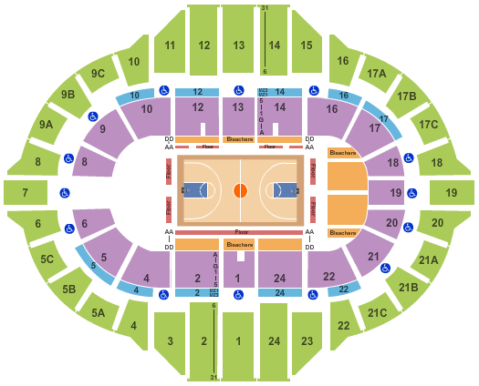 Peoria Civic Center - Arena Basketball Seating Chart