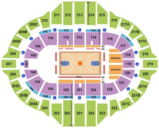 Peoria Civic Center - Arena Basketball Seating Chart