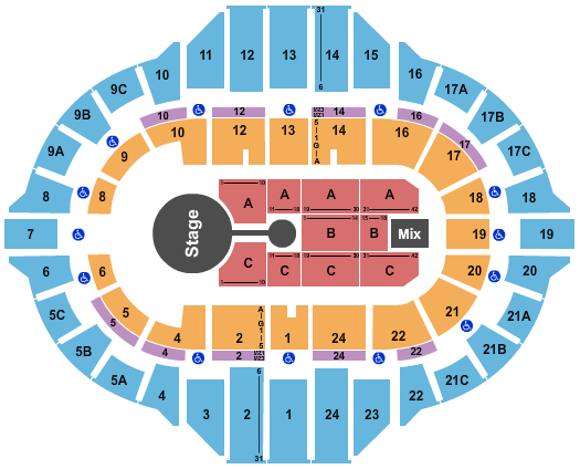 Peoria Civic Center - Arena Blake Shelton Seating Chart