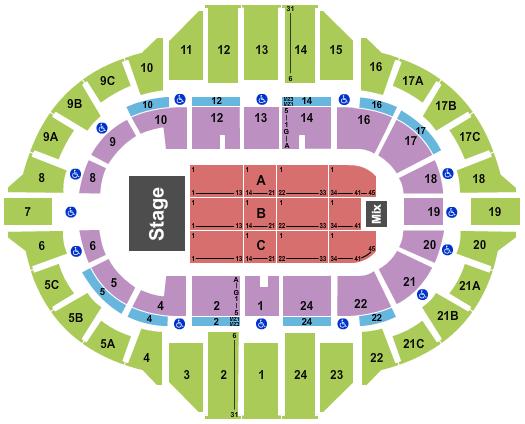 seating chart for Peoria Civic Center - Arena - Bob Seger - eventticketscenter.com
