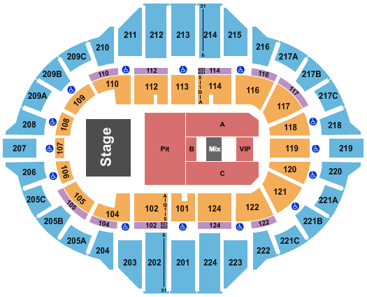 Peoria Civic Center - Arena Breaking Benjamin Seating Chart