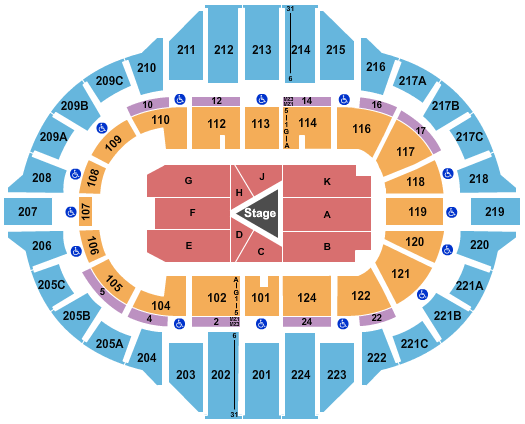 Peoria Civic Center - Arena Center Stage Seating Chart