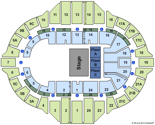 Peoria Civic Center - Arena Disney Live Seating Chart