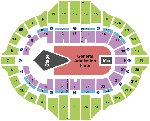 Peoria Civic Center - Arena Distrubed & Three Days Grace Seating Chart