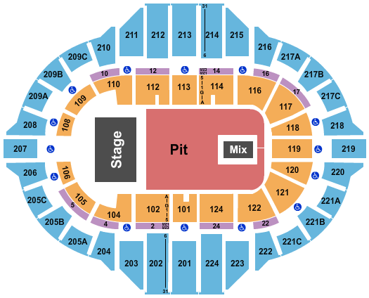 Peoria Civic Center - Arena Endstage GA Floor 2 Seating Chart