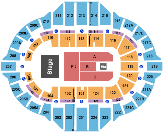 Peoria Civic Center - Arena Endstage Pit Seating Chart