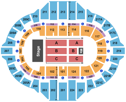 Carver Arena At Peoria Civic Center End Stage Seating Chart