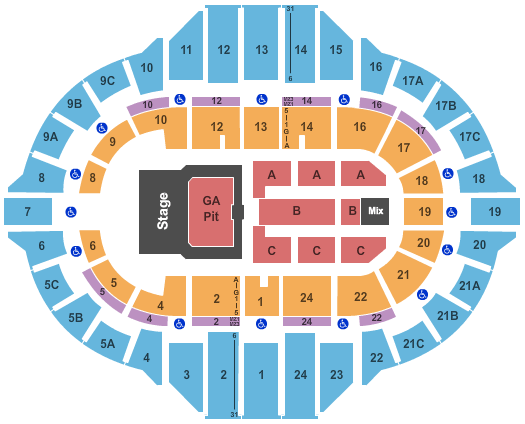 Peoria Civic Center - Arena Eric Church Seating Chart