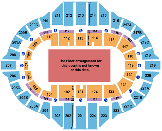 Peoria Civic Center - Arena Generic Floor Seating Chart