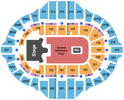 Peoria Civic Center - Arena Ghost Seating Chart