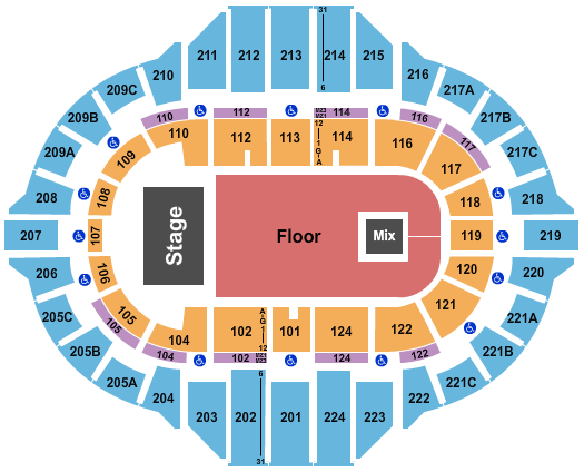 Peoria Civic Center - Arena Half House GA Floor Seating Chart