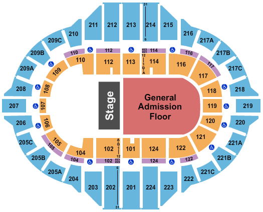 Peoria Civic Center - Arena Half House GA Seating Chart