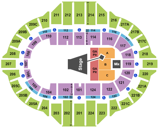 Peoria Civic Center - Arena Hillsong Worship Seating Chart