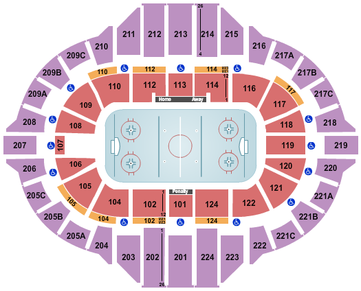 Peoria Civic Center - Arena Hockey 2 Seating Chart