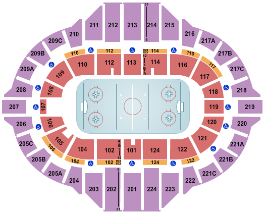 Peoria Civic Center - Arena Hockey Seating Chart