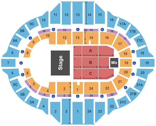 Peoria Civic Center - Arena I Love the 90s Seating Chart