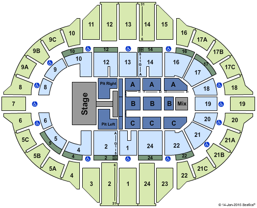 Peoria Civic Center - Arena Jason Aldean Seating Chart