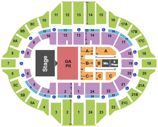 Peoria Civic Center - Arena Keith Urban Seating Chart