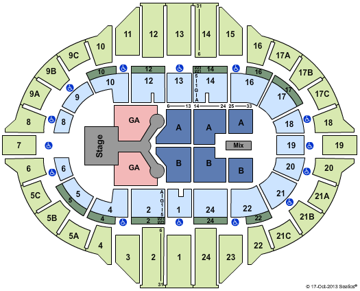 Peoria Civic Center - Arena Lady Antebellum Seating Chart