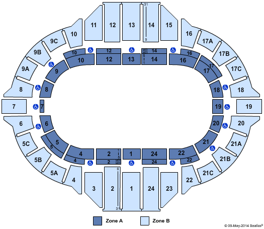 Peoria Civic Center - Arena Monster Jam - IntZone Seating Chart