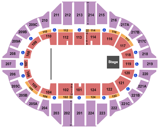 Peoria Civic Center - Arena PBR 2 Seating Chart