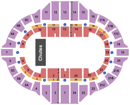 Peoria Civic Center - Arena PBR Seating Chart