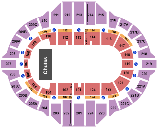 Peoria Civic Center - Arena PBR Seating Chart