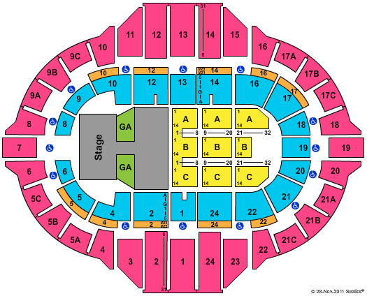 Peoria Civic Center - Arena Rascal Flatts Seating Chart