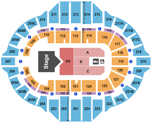 Peoria Civic Center - Arena Sam Hunt Seating Chart