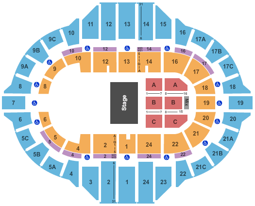 Peoria Civic Center - Arena Santana Seating Chart