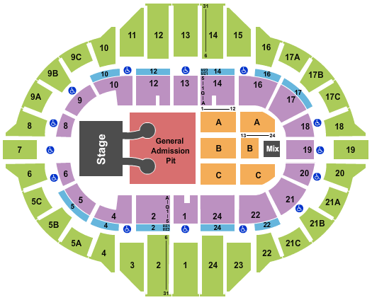 Peoria Civic Center - Arena Zac Brown Band Seating Chart
