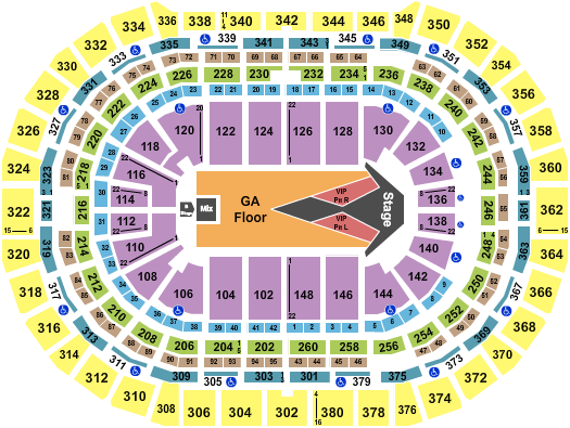 seating chart for Ball Arena - Carrie Underwood-2 - eventticketscenter.com