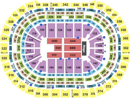 seating chart for Ball Arena - Heart - eventticketscenter.com